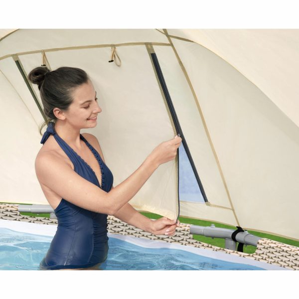 Bestway Power Steel 13' x 42" Above Ground Outdoor Swimming Pool Set with Canopy - Image 6