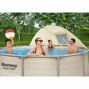 Bestway Power Steel 13' x 42" Above Ground Outdoor Swimming Pool Set with Canopy - Image 5