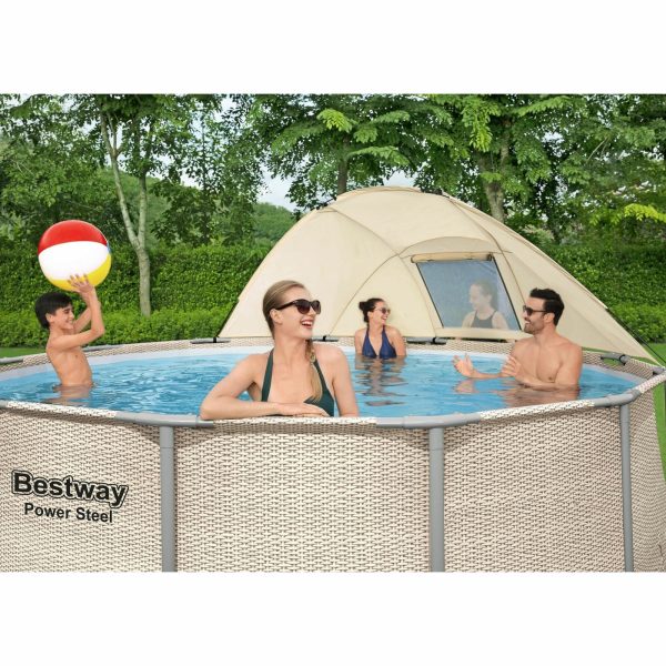 Bestway Power Steel 13' x 42" Above Ground Outdoor Swimming Pool Set with Canopy - Image 5