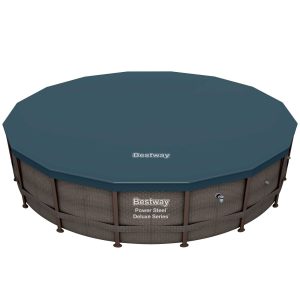 Bestway Power Steel 14' x 42" Above Ground Outdoor Swimming Pool Set with Pump