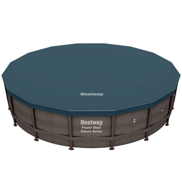 Bestway Power Steel 14' x 42" Above Ground Outdoor Swimming Pool Set with Pump