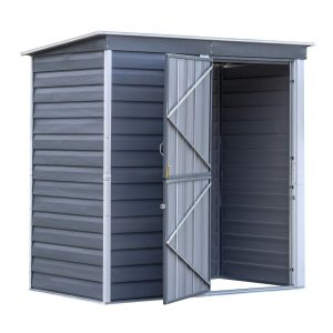 Arrow Storage Shed 6 x 4ft Compact Alloy Steel Contemporary Charcoal