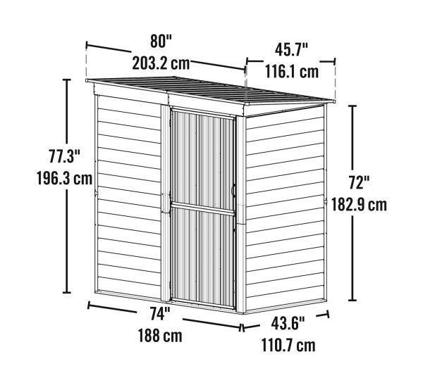 Arrow Storage Shed 6 x 4ft Compact Alloy Steel Contemporary Charcoal - Image 3