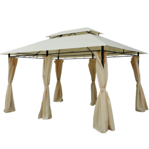 13' x 10' Patio Gazebo Outdoor Canopy Shelter Vented Roof Curtains - Image 5