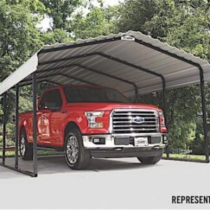 Arrow Sheds Steel Carport 12 ft. x 24 ft. x 7 ft  Eggshell Black