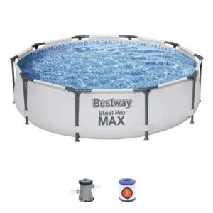 Bestway 12' x 30" Steel Pro Frame Max Round Above Ground Swimming Pool with Pump