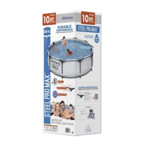 Bestway 12' x 30" Steel Pro Frame Max Round Above Ground Swimming Pool with Pump - Image 3