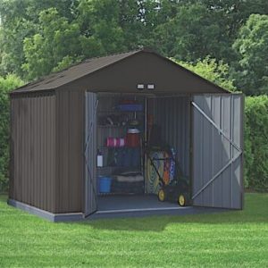 Arrow Sheds Ezee Steel Storage Shed 10 ft. x 8 ft. x 8 ft. Charcoal