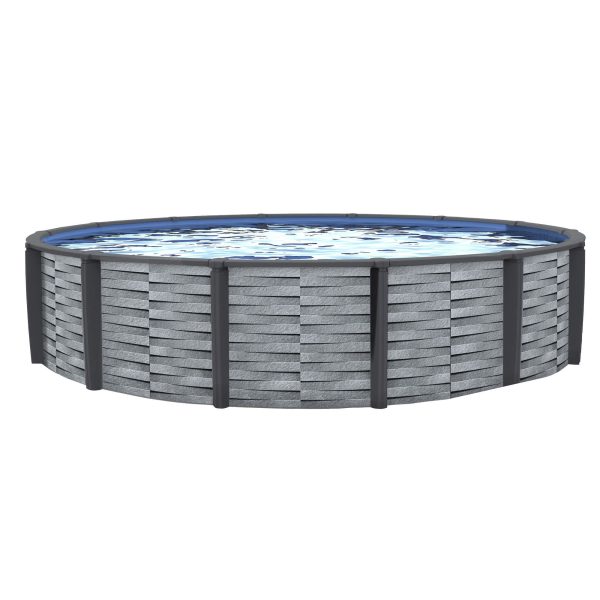 Blue Wave Affinity 24-ft Round 52-in Deep 7-in Top Rail Resin Swimming Pool Package