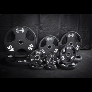 Hard Chrome Olympic Bar and Olympic Urethane Weight Plate Sets - Image 7