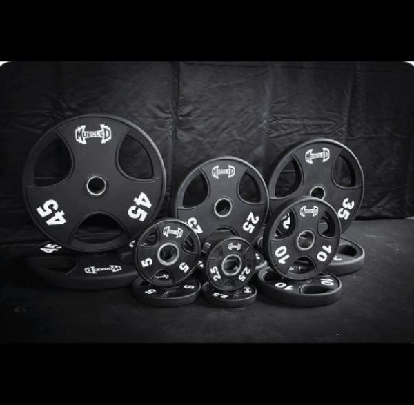 Hard Chrome Olympic Bar and Olympic Urethane Weight Plate Sets - Image 7