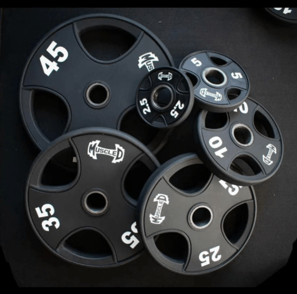 Hard Chrome Olympic Bar and Olympic Urethane Weight Plate Sets - Image 6