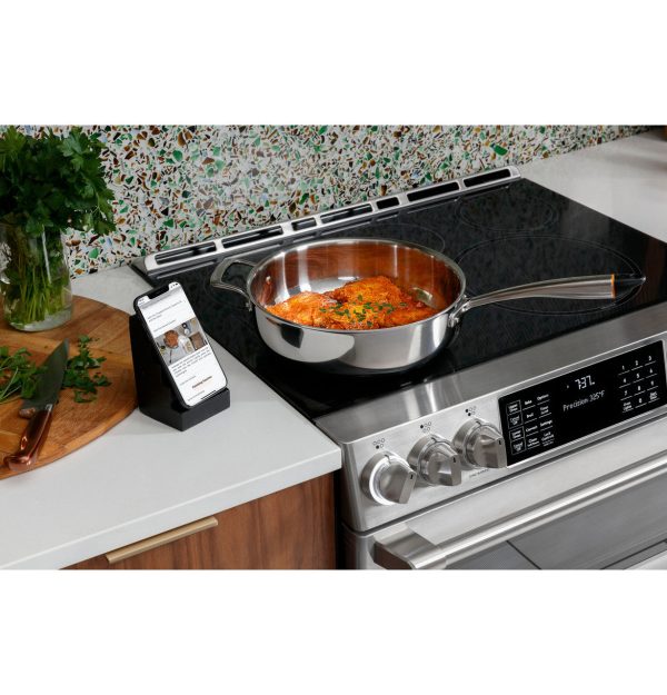 Cafe 30" Slide-In Front Control Induction Double Oven Range - Stainless Steel with Brushed Stainless Steel Handles and Knobs - Image 12
