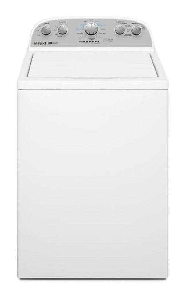 Whirlpool 28" Top Load Washer 3.9 cu. ft. with Removable Agitator and 12 Wash Cycles - White