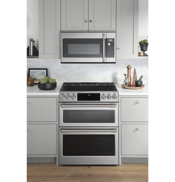 Cafe 30" Slide-In Front Control Induction Double Oven Range - Stainless Steel with Brushed Stainless Steel Handles and Knobs - Image 7