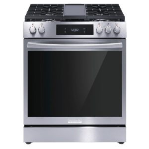 Frigidaire Gallery 30" Slide-In Gas Range with 5 Burners - Smudge Proof Stainless Steel