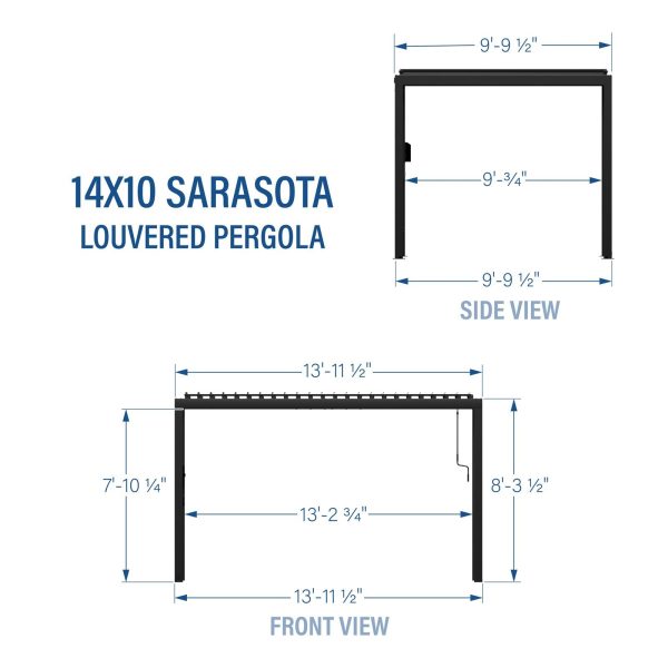 14×10 Sarasota Steel Louvered Pergola - Image 3