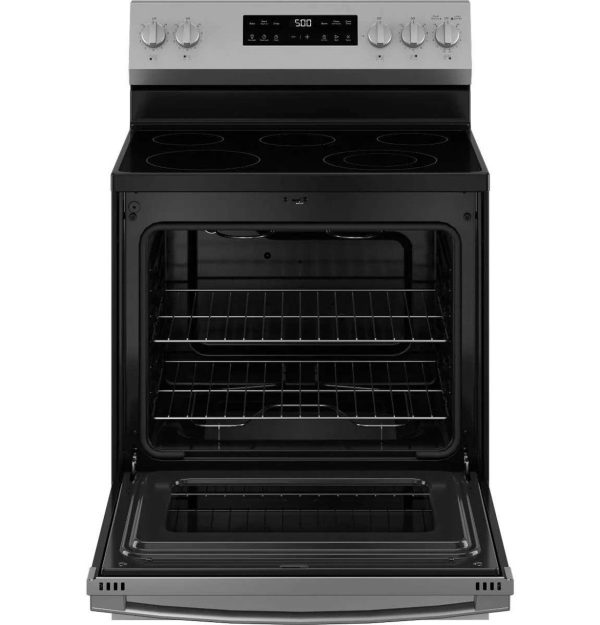 GE 30" Free Standing Electric Range 5 Burners - Stainless Steel - Image 2