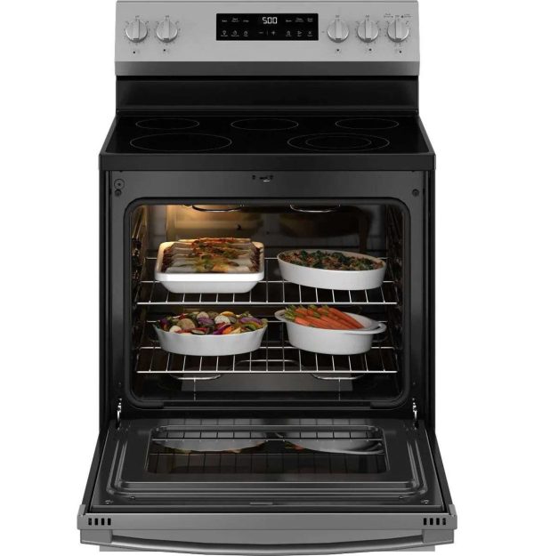 GE 30" Free Standing Electric Range 5 Burners - Stainless Steel - Image 3