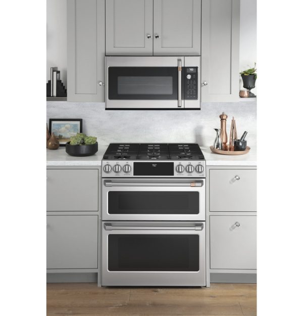 Cafe 30" Slide-In Gas Range with Double Oven and Front Controls - Stainless Steel with Brushed Stainless Steel Handles and Knobs - Image 7
