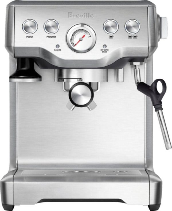 Breville – the Infuser Manual Espresso Machine with 15 bars of pressure, Milk Frother and Water filtration – Silver –