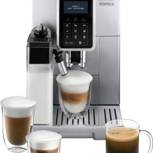 De’Longhi – Dinamica Espresso Machine with 15 bars of pressure and LatteCrema Fully Automatic Milk Frother – Silver –
