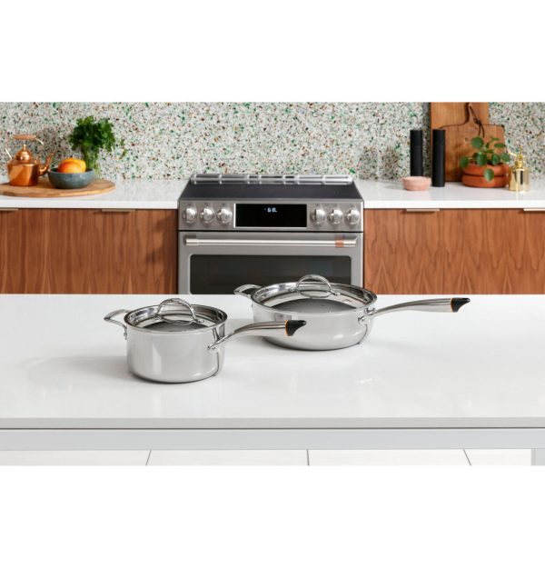 Cafe 30" Slide-In Front Control Induction Double Oven Range - Stainless Steel with Brushed Stainless Steel Handles and Knobs - Image 11