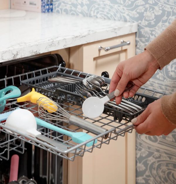 GE 24" Top Control Dishwasher with 3rd Rack and DryBoost - 45 dBA - Stainless Steel - Image 4