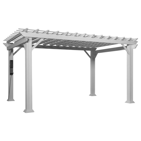 14×10 Hawthorne Traditional Steel Pergola With Sail Shade Soft Canopy - Image 2