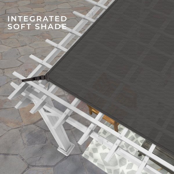 14×10 Hawthorne Traditional Steel Pergola With Sail Shade Soft Canopy - Image 7