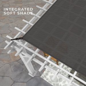 14×12 Hawthorne Traditional Steel Pergola With Sail Shade Soft Canopy - Image 7