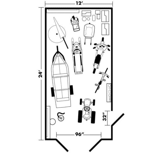 Handy Home Manhattan 12 ft. W x 24 ft. D Manufactured Wood Storage Shed - Image 6