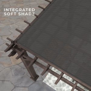 14×12 Ashford Traditional Steel Pergola With Sail Shade Soft Canopy - Image 7