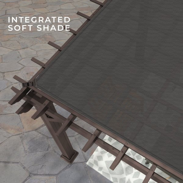 14×12 Ashford Traditional Steel Pergola With Sail Shade Soft Canopy - Image 7
