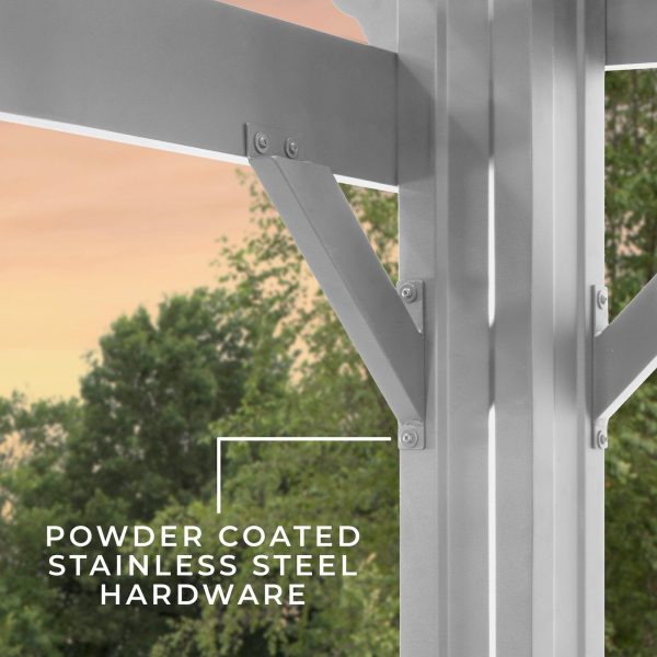 14×10 Hawthorne Traditional Steel Pergola With Sail Shade Soft Canopy - Image 10