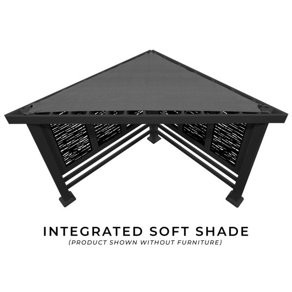 Glendale Modern Steel Cabana Pergola with Conversational Seating - Image 6