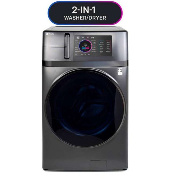 GE Profile 28" 4.8 cu. ft. 2-In-1 Washer and Dryer with Ventless Heat Pump Technology - Carbon Graphite - Image 3