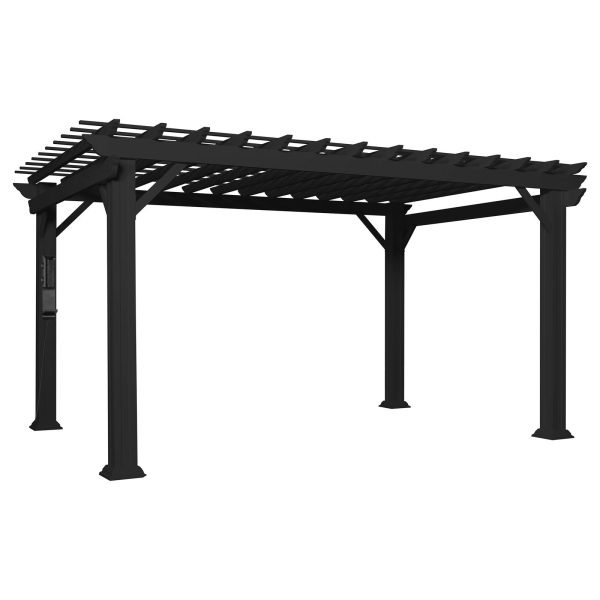 14×10 Stratford Traditional Steel Pergola With Sail Shade Soft Canopy - Image 2