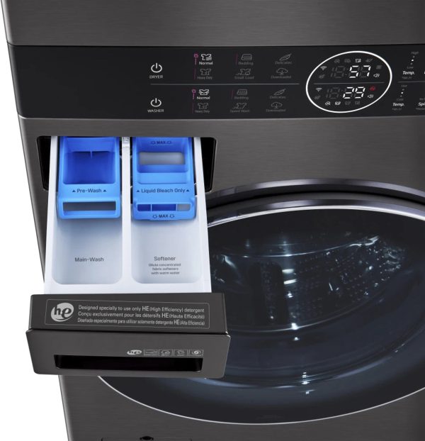 27" Laundry WashTower with 4.5 cu. ft. Washer and 7.4 cu. ft. Electric Dryer - Black Steel - Image 4