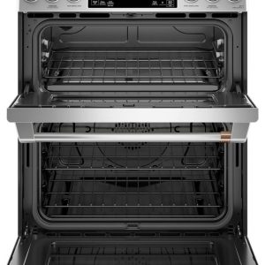 Cafe 30" Slide-In Gas Range with Double Oven and Front Controls - Stainless Steel with Brushed Stainless Steel Handles and Knobs - Image 2