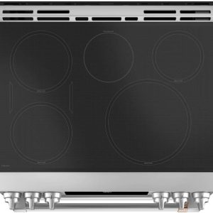 Cafe 30" Slide-In Front Control Induction Double Oven Range - Stainless Steel with Brushed Stainless Steel Handles and Knobs - Image 4