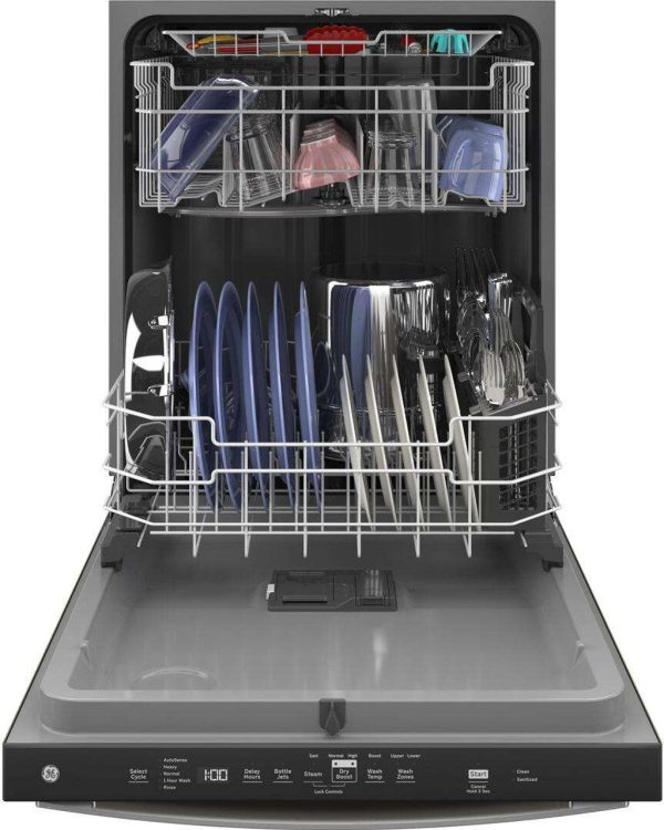 GE 24" Fully Integrated Top Control Dishwasher with 3 Racks and 5 Wash Cycles - 50 dBA - Slate - Image 4