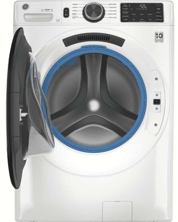 GE 28" Smart Front Load Washer 4.8 cu. ft. with OdorBlock and MicroBan Technology - White - Image 2