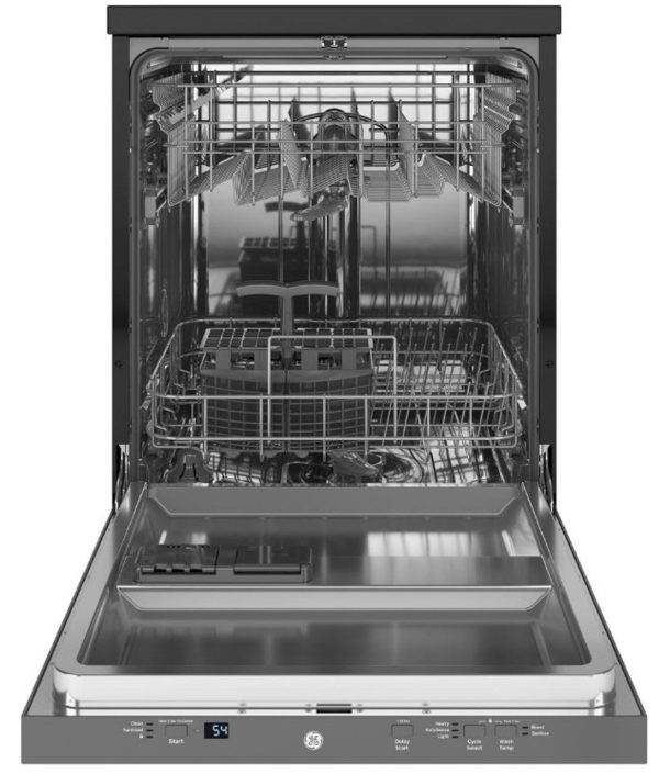 GE 24" Portable Dishwasher with Piranha Hard Food Dispenser and AutoSense Cycle - 54 dBa - Stainless Steel - Image 2