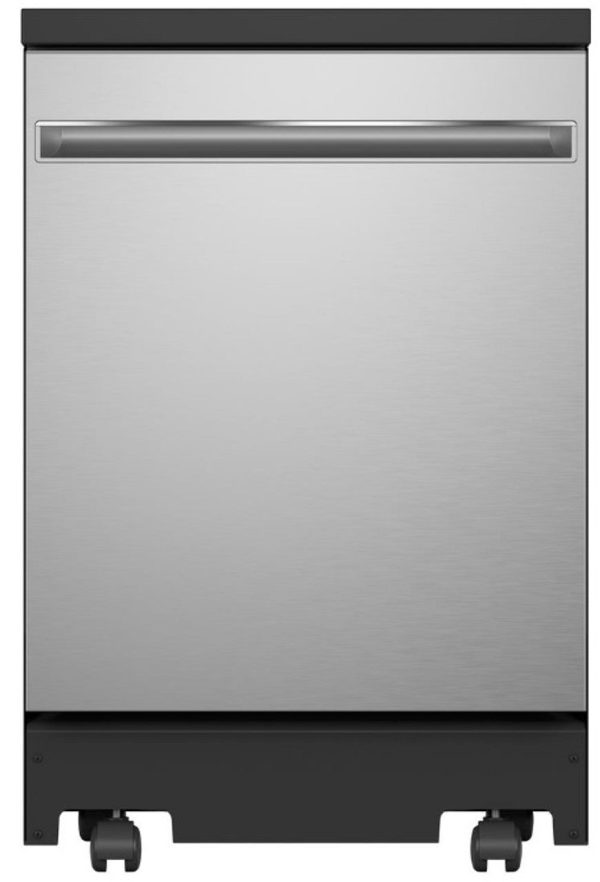 GE 24" Portable Dishwasher with Piranha Hard Food Dispenser and AutoSense Cycle - 54 dBa - Stainless Steel