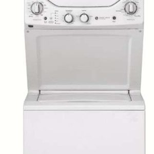 GE 24" Stacked Laundry Center with 2.3 cu. ft. Washer and 4.4 cu. ft. Electric Dryer - White