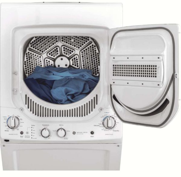 GE 24" Stacked Laundry Center with 2.3 cu. ft. Washer and 4.4 cu. ft. Electric Dryer - White - Image 3