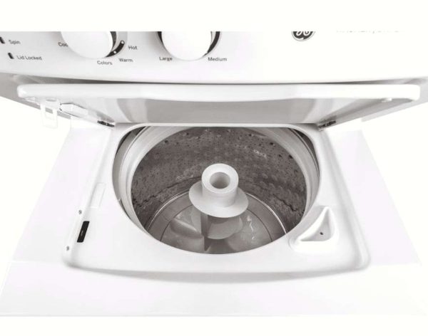 GE 27" Stacked Laundry Center with 3.8 cu. ft. Washer and 5.9 cu. ft. Electric Dryer - White - Image 2