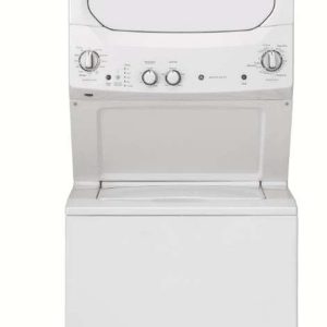 GE 27" Stacked Laundry Center with 3.8 cu. ft. Washer and 5.9 cu. ft. Electric Dryer - White
