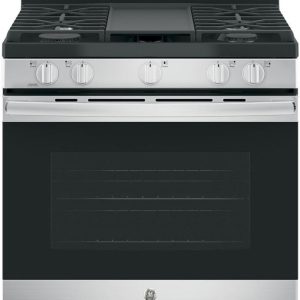 GE 30" Free-Standing Gas Range with Edge to Edge Cooktop - Stainless Steel